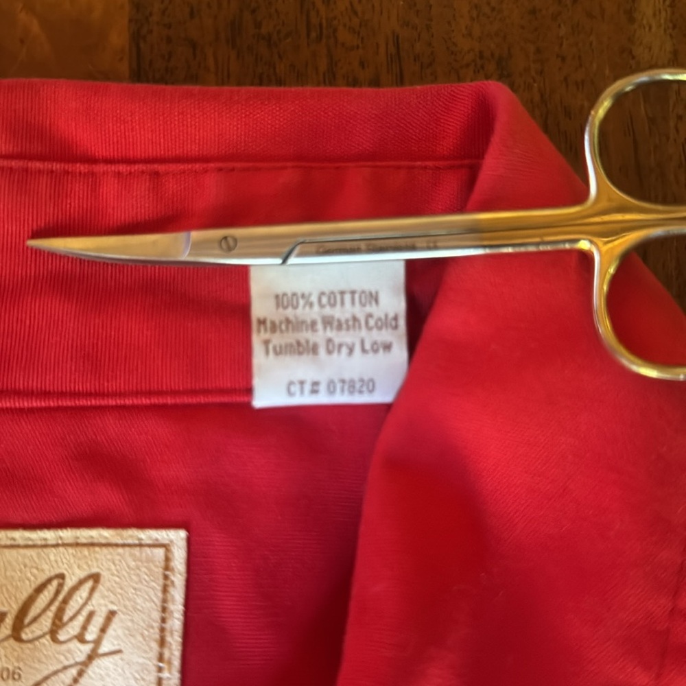 Scully NWOT Classic Bib Western Calvary Red Heavy Duty Cotton Button up sz XXL! - Picture 12 of 13